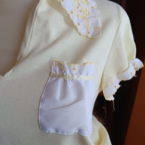 Medium True Vintage Embroidered Collar Drawstring Waist Kelly Park Top Blouse - Picture 7 of 9